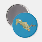 Usbekistan Map Magnet (Vorderseite/Rückseite)