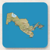 Usbekistan Map Untersetzer (Vorderseite)