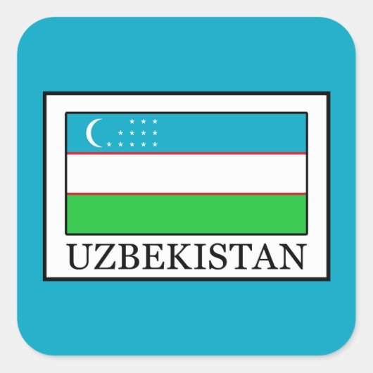 Usbekistan Quadratischer Aufkleber (Vorderseite)