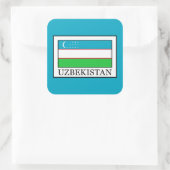 Usbekistan Quadratischer Aufkleber (Tasche)
