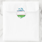 Usbekistan Ripped Flag Classic Round Sticker (Tasche)