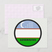 Usbekistan Roundel-Qualitätsflagge Postkarte (Vorne/Hinten)
