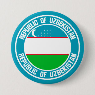 Usbekistan Runde Emblem Button