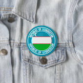 Usbekistan Runde Emblem Button (Beispiel)