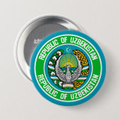 Usbekistan Runde Emblem Button (Vorne & Hinten)