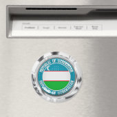 Usbekistan Runde Emblem Magnet (In Situ (Geschirrspüler))