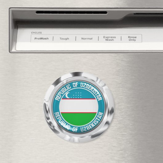Usbekistan Runde Emblem Magnet (In Situ (Geschirrspüler))