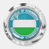 Usbekistan Runde Emblem Magnet (Vorne)