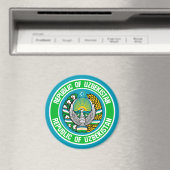 Usbekistan Runde Emblem Magnet (In Situ (Geschirrspüler))