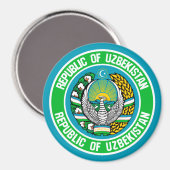 Usbekistan Runde Emblem Magnet (Vorderseite/Rückseite)