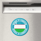 Usbekistan Runde Emblem Magnet (In Situ (Geschirrspüler))