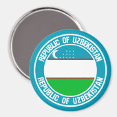 Usbekistan Runde Emblem Magnet (Vorderseite/Rückseite)