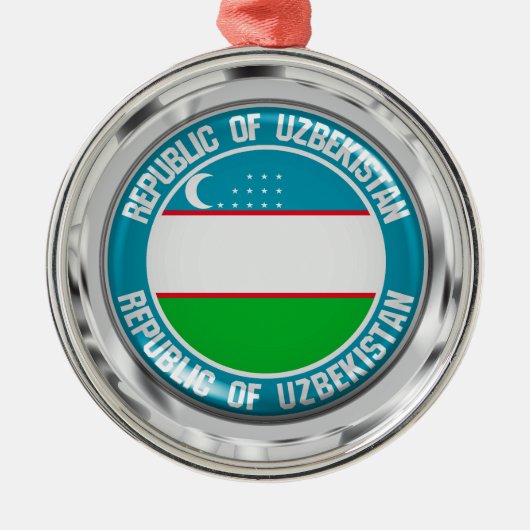 Usbekistan Runde Emblem Ornament Aus Metall (Vorne)