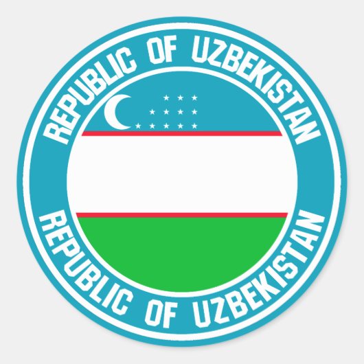 Usbekistan Runde Emblem Runder Aufkleber (Vorderseite)