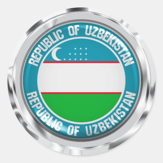 Usbekistan Runde Emblem Runder Aufkleber (Vorderseite)
