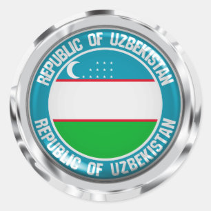 Usbekistan Runde Emblem Runder Aufkleber