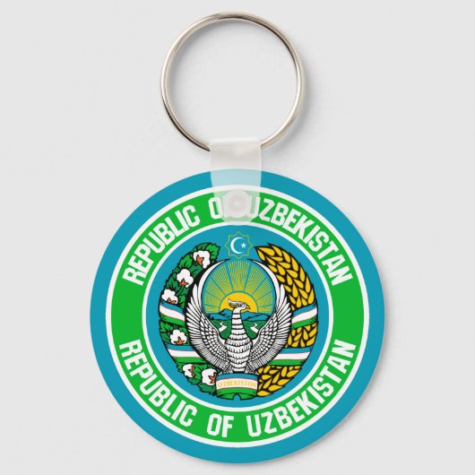 Usbekistan Runde Emblem Schlüsselanhänger (Vorderseite)