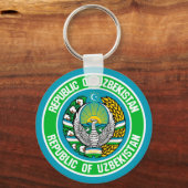 Usbekistan Runde Emblem Schlüsselanhänger (Vorderseite)