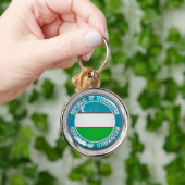 Usbekistan Runde Emblem Schlüsselanhänger (Hand)