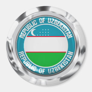 Usbekistan-Rundes Emblem Magnet