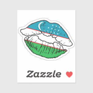 Usbekistan - Usbekisch-Lipstick-Liebe Aufkleber
