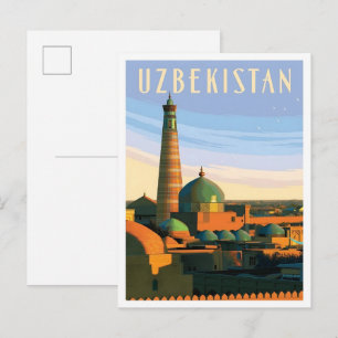 Usbekistan Vintage-Reise  Postkarte