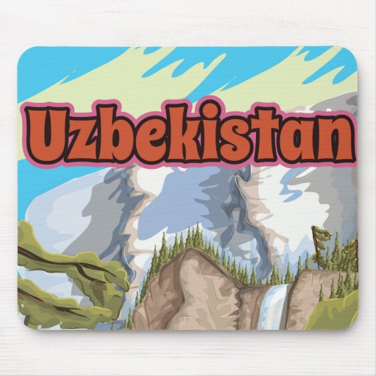 Usbekistan Vintage Reiseplakat Mousepad (Vorne)