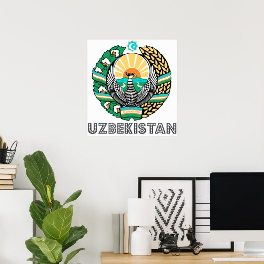 Usbekistan-Wappen Poster (Heimbüro)