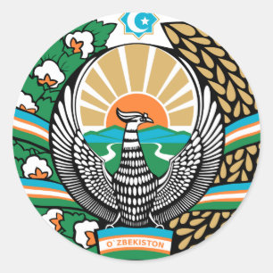 Usbekistan-Wappen Runder Aufkleber