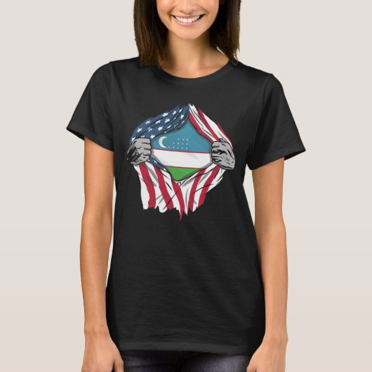 Usbekistans Flagge T-Shirt (Vorderseite)