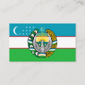 Usbekistans Flagge und Staat Emblem, Flagge Visitenkarte (Vorderseite)