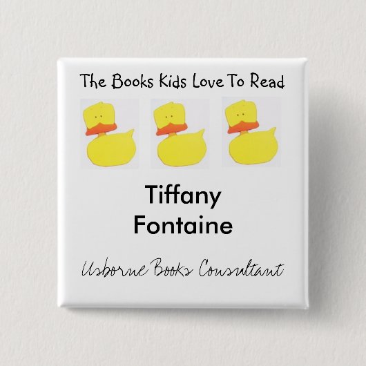 Usborne bucht Enten-Namensschild Button (Vorderseite)