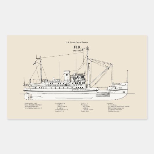 USCG-Ausschreibung Fr. wlm-212 - SBD Rechteckiger Aufkleber (Vorderseite)