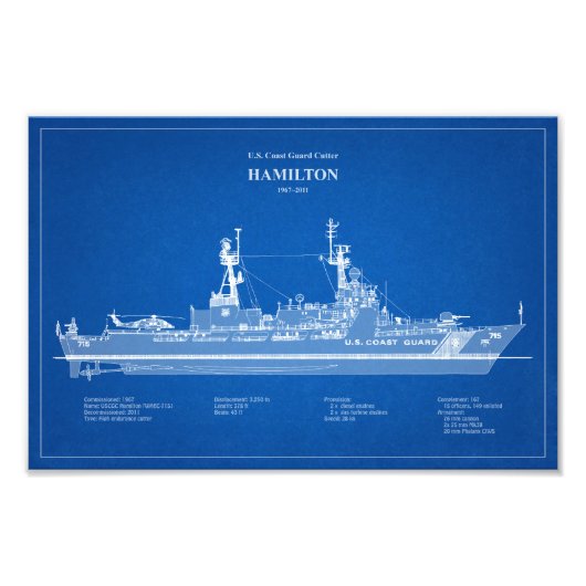 USCG Cutter Hamilton Whec-715 - ABD Fotodruck (Vorne)