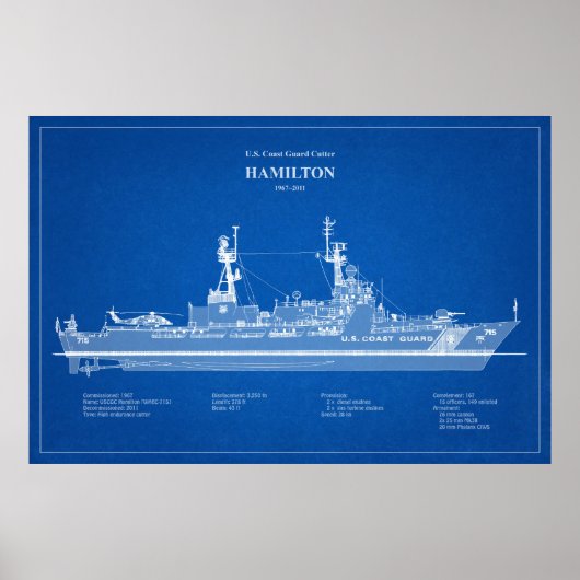 USCG Cutter Hamilton Whec-715 - ABD Poster (Vorne)