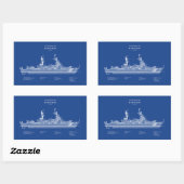 USCG Cutter Hamilton Whec-715 - ABD Rechteckiger Aufkleber (Blatt)