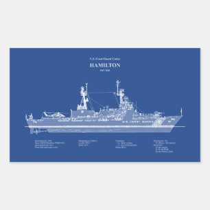 USCG Cutter Hamilton Whec-715 - ABD Rechteckiger Aufkleber