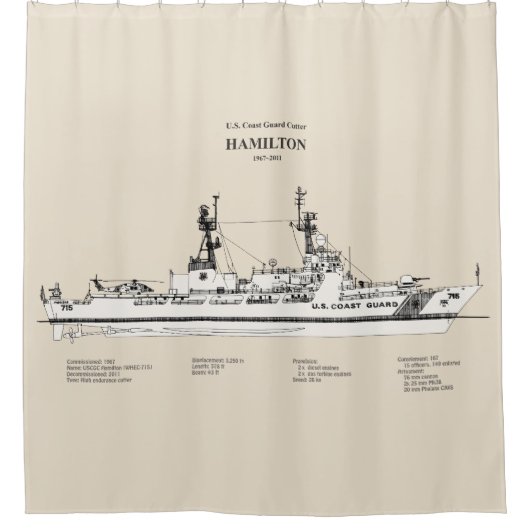 USCG Cutter Hamilton Whec-715 - SBD Duschvorhang (Vorderseite)