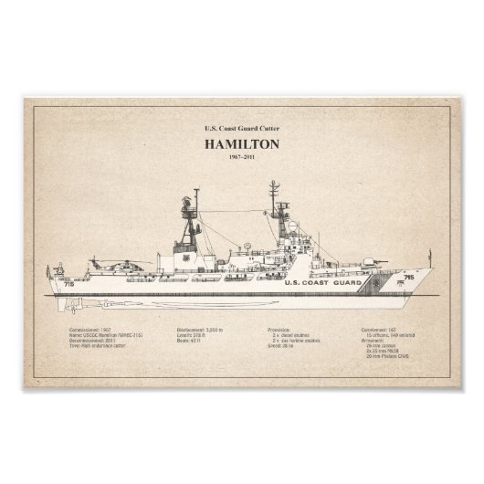 USCG Cutter Hamilton Whec-715 - SBD Fotodruck (Vorne)