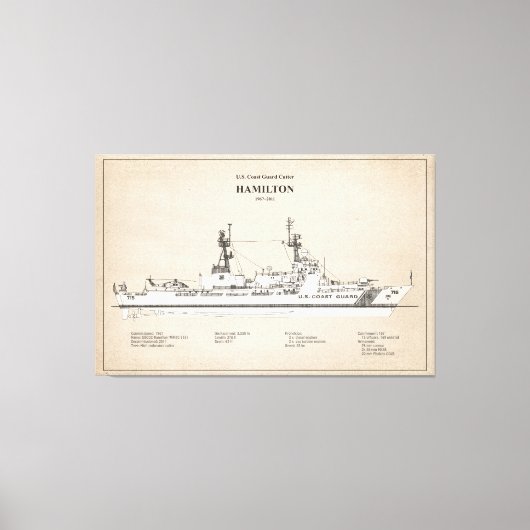 USCG Cutter Hamilton Whec-715 - SBD Leinwanddruck (Vorderseite)