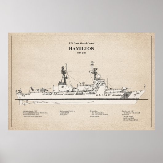 USCG Cutter Hamilton Whec-715 - SBD Poster (Vorne)