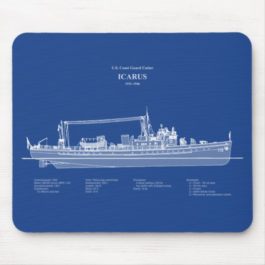 USCG Cutter Icarus wpc-110 - ABD Mousepad (Vorne)