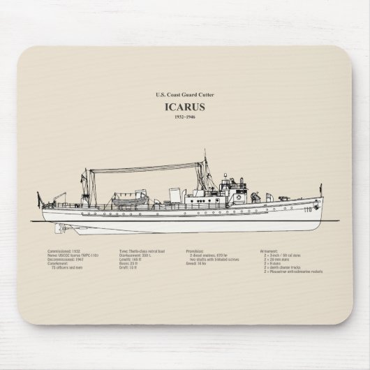 USCG Cutter Icarus wpc-110 - SBD Mousepad (Vorne)