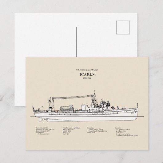 USCG Cutter Icarus wpc-110 - SBD Postkarte (Vorne/Hinten)