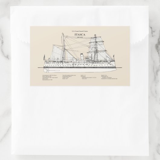 USCG Cutter Itasca - SBD Rechteckiger Aufkleber (Tasche)