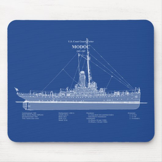 USCG Cutter Modoc wpg-46 - ABD Mousepad (Vorne)