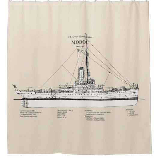 USCG Cutter Modoc wpg-46 - SBD Duschvorhang (Vorderseite)