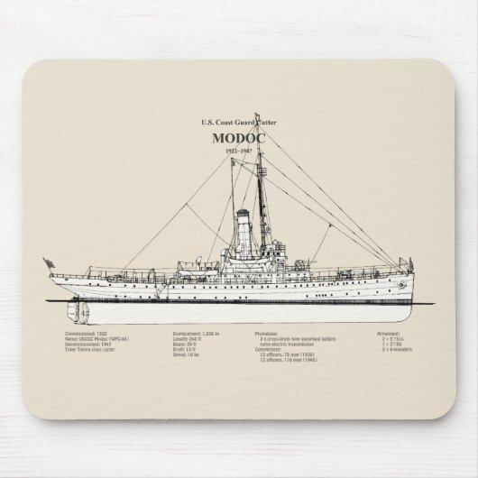 USCG Cutter Modoc wpg-46 - SBD Mousepad (Vorne)
