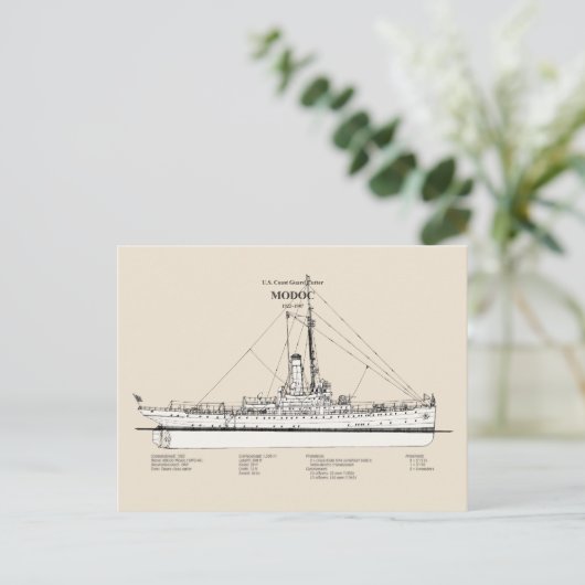USCG Cutter Modoc wpg-46 - SBD Postkarte (Stehend Vorderseite)