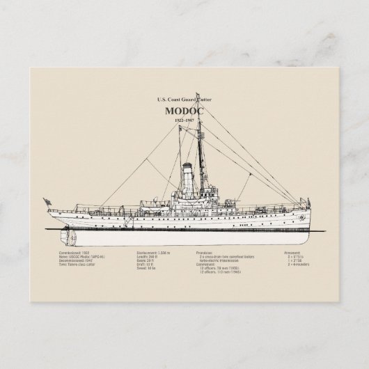 USCG Cutter Modoc wpg-46 - SBD Postkarte (Vorderseite)